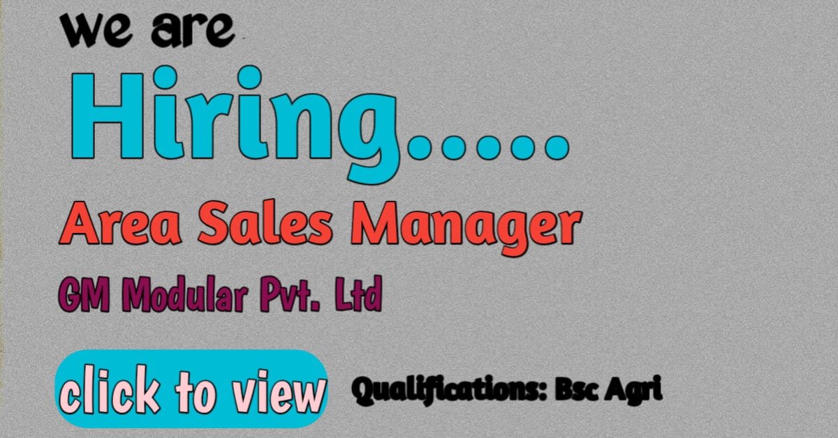 Hiring Area sales manager